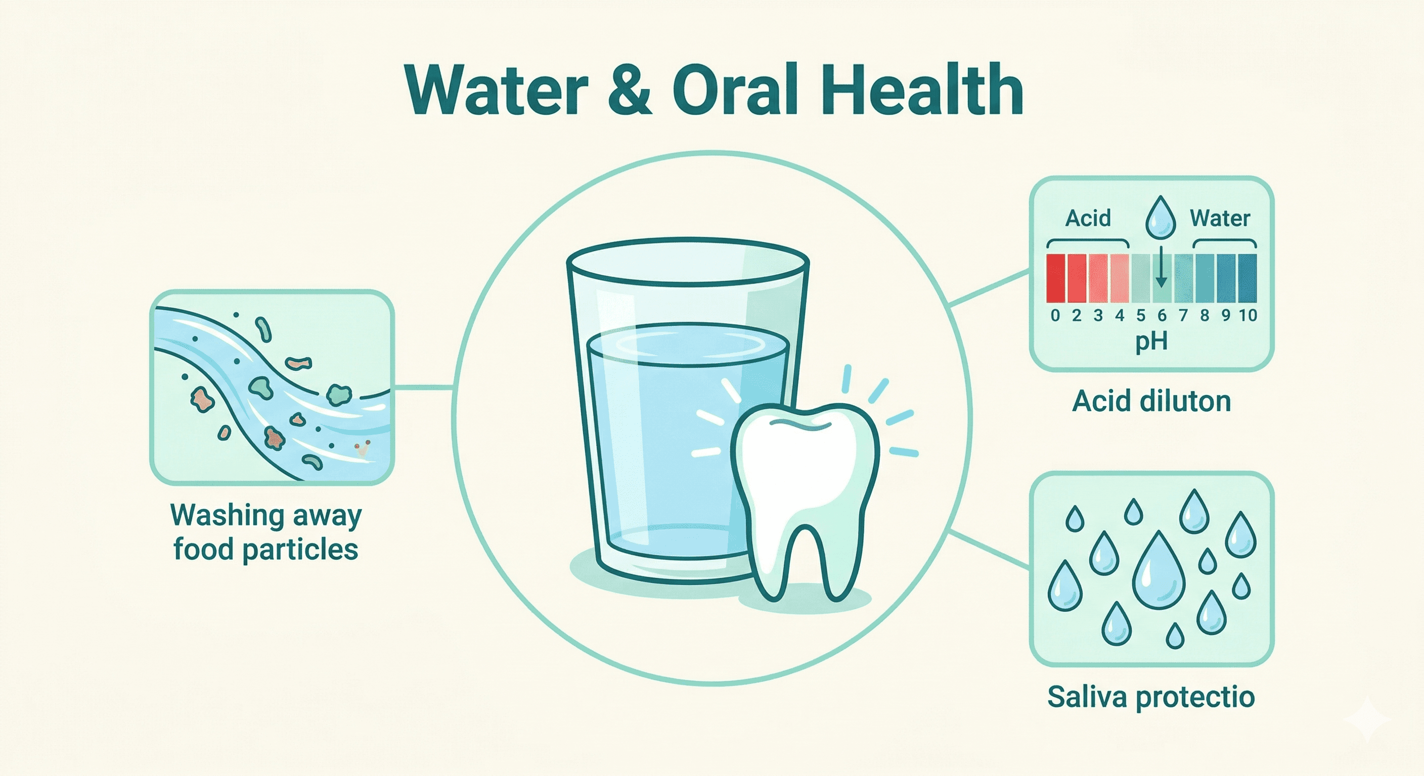 Daily habit infographic about hydration and oral health